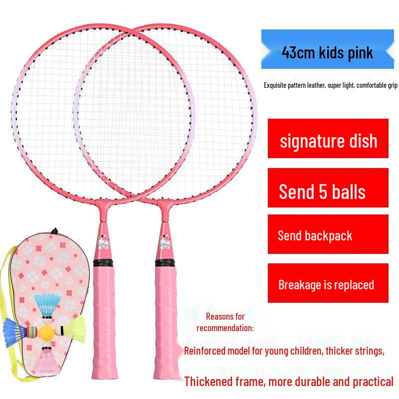 Super Light Children's Beginner Badminton Racket Set for Ages 3-12