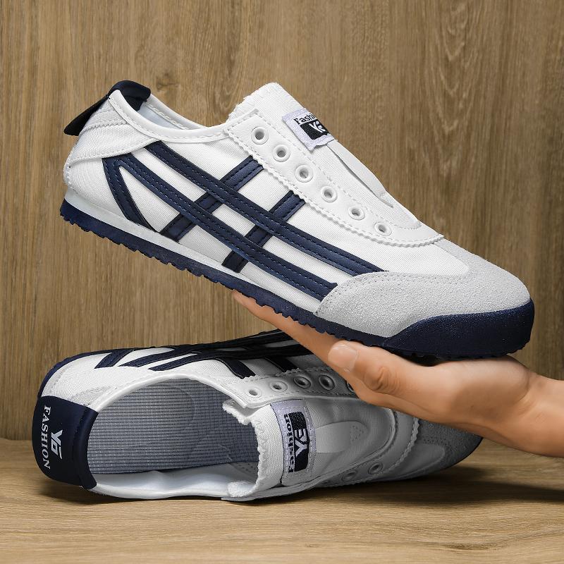 Classic Canvas Men Casual Sport Shoes Fashion Male Breathable Walking Sneakers Lightweight Slip on Men Tennis Shoes Couple Flats