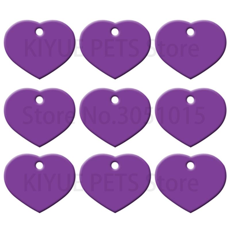 20Pcs Dog ID Tag Engraved Customized Pet Tags For Dog Accessories Personalized Heart Name Tag Plate Collar Decoration