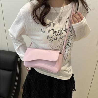 2025 New Fashionable Solid Color Casual Versatile Simple Shoulder Bag Underarm Bag Beautiful Temperament Daily Commuter Women's Bag