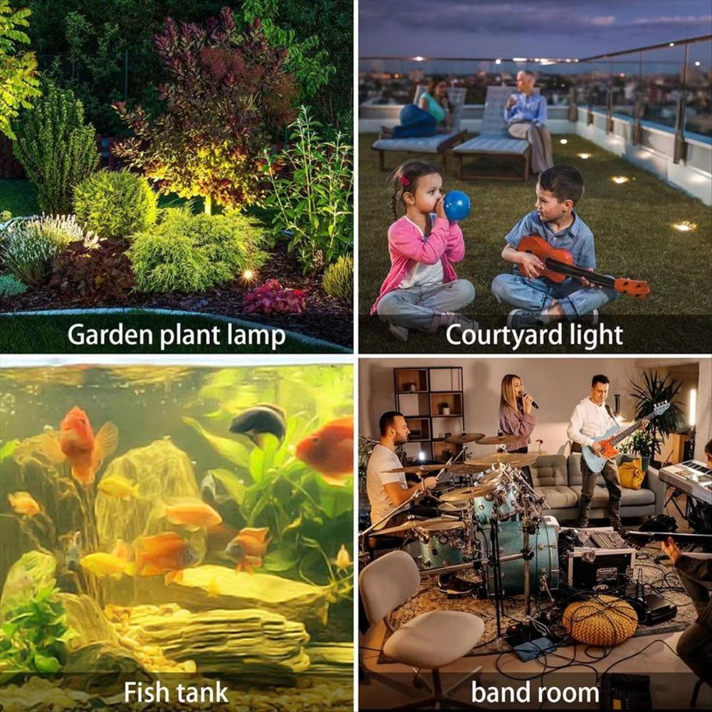 Dual Waterproof Solar Pond Spotlights Auto On/Off LED 6 Solar Underwater Lights Multicolor Submersible