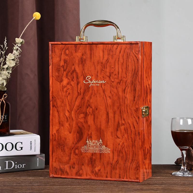 Piano Red Wine Gift Box - Rosewood Imitation, Two-Piece, Customizable Logo