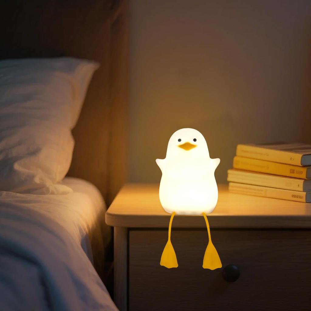 YuanDian Duck Night Bedside LED Nursing Timer Cute PuniPuni Table Night Gift for USB Safe ABS Indirect Warm Baby Gift Light, Lamp, Light, Setting,