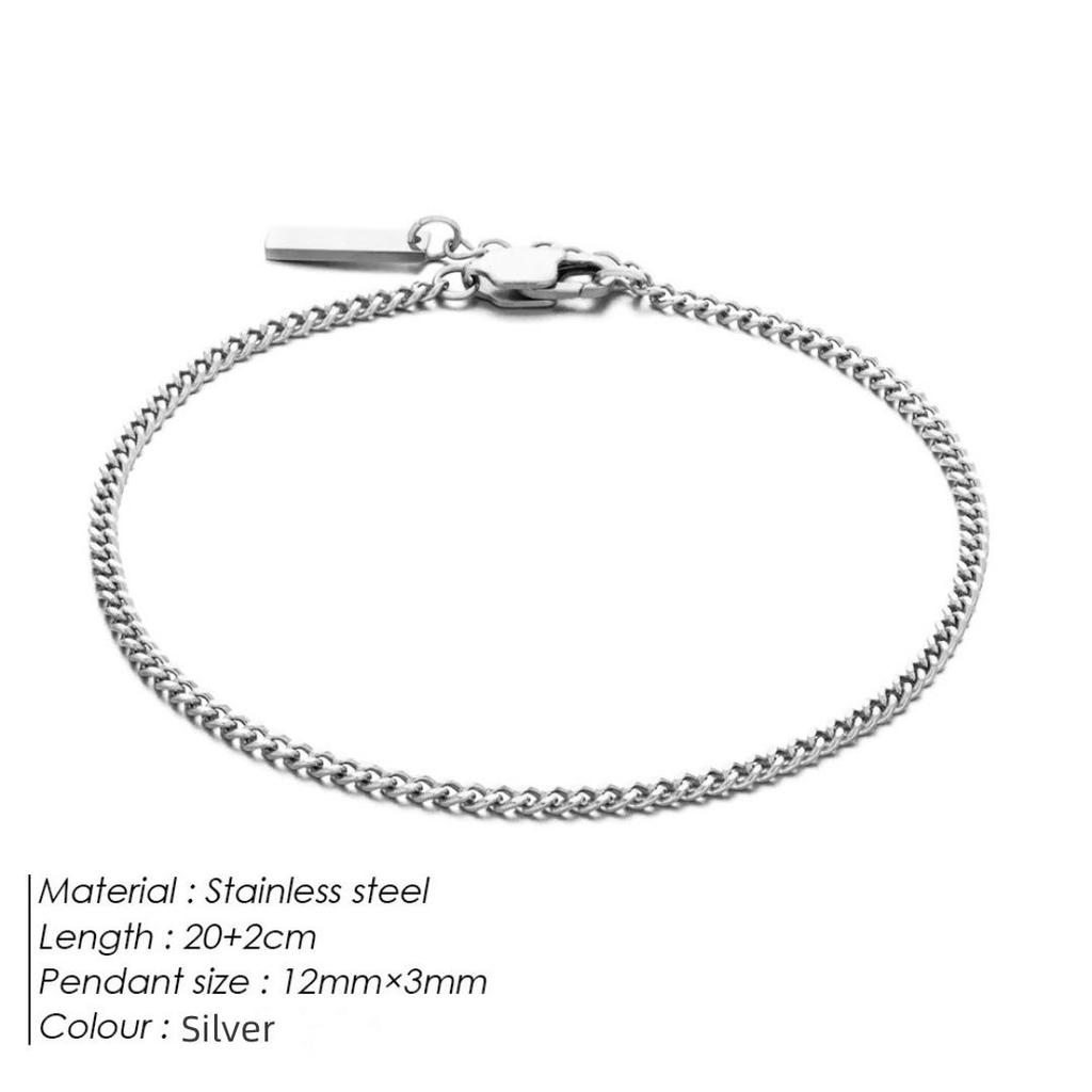 Stylish European & American Stainless Steel Cuban Chain Bracelet – Adjustable, Non-Fading, Fashionable Hand Jewelry.