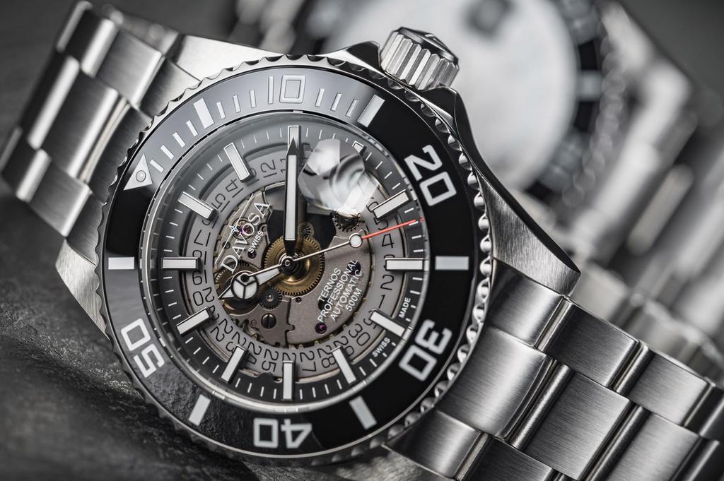 Davosa IWAWP Ternos Professional Nebulous Automatic Automatic Water Resistant to 50 ATM Watch, 161.535.50, Men's, Silver, Movement,