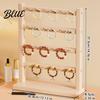Earring Ring Storage Wooden Jewelry Organizer Durable Display Stand Multiple Layers Space Rustic Wood Saving Rack for Necklaces Bracelets