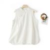 Chinese Vest Women Summer Sleeveless Blouse Retro Buckle Split Linen Shirt Soft