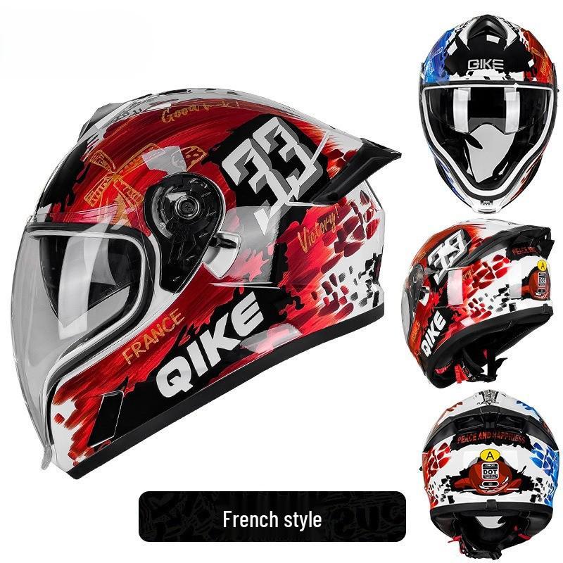 Cross-Border Motorcycle Helmet with Spoiler, Double Visors, Ghost Face Design, Unisex, Full Face, 3C/DOT Certified, All Seasons