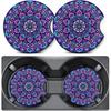 2 Pack Car Coasters for Cup Holders,Mandala Flower Car Cup Holder Coasters,2.75" Universal Size Anti Slip Rubber Mat,Automotive Interior