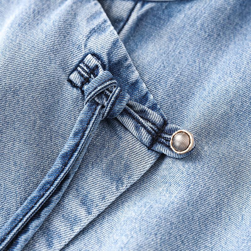 Spring/Summer Elegant Chinese Tencel Denim Shirt for Women