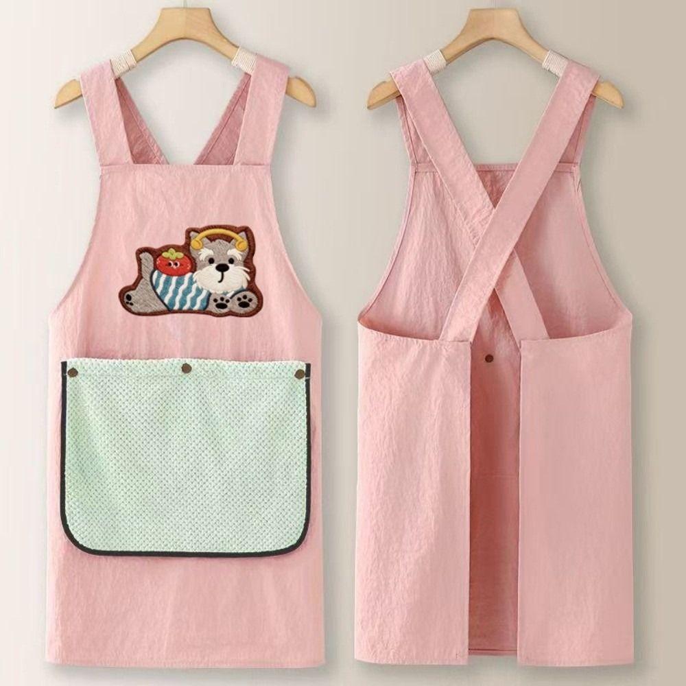 Dirt-Proof Waterproof Oil Resistant Apron Lightweight Cross Back Work Apron  Household Cleaning
