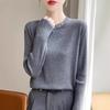 The New Autumn Round-neck Knitted Base Layer, Long-sleeved Women's Diamond-encrusted Solid Color Sweater, Loose