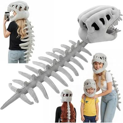 1pcs Simulated Dinosaur Headgear Skeleton Role Playing Costume Creative Gift Halloween Dress Up Skeleton Doll Funny Birthday Gift for Girlfriend