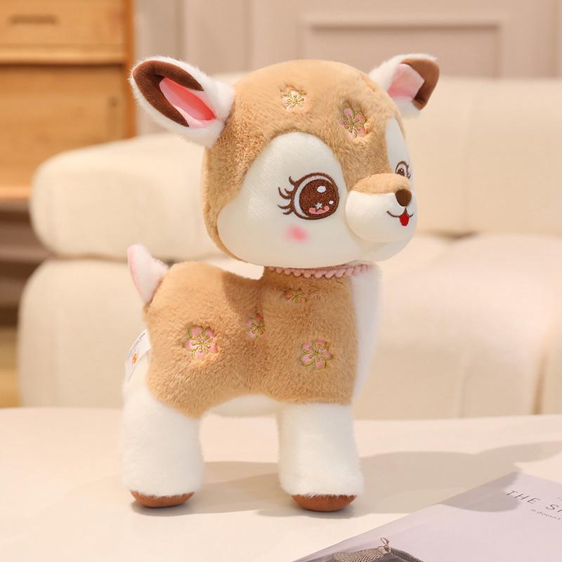 

25/33/40cm Adorable Sika Deer Plush Toy Cute And Charming Sika Deer Plush Pendant Gentle Stuffed Animal Deer Toy Birth Date Present 15cm коричневый