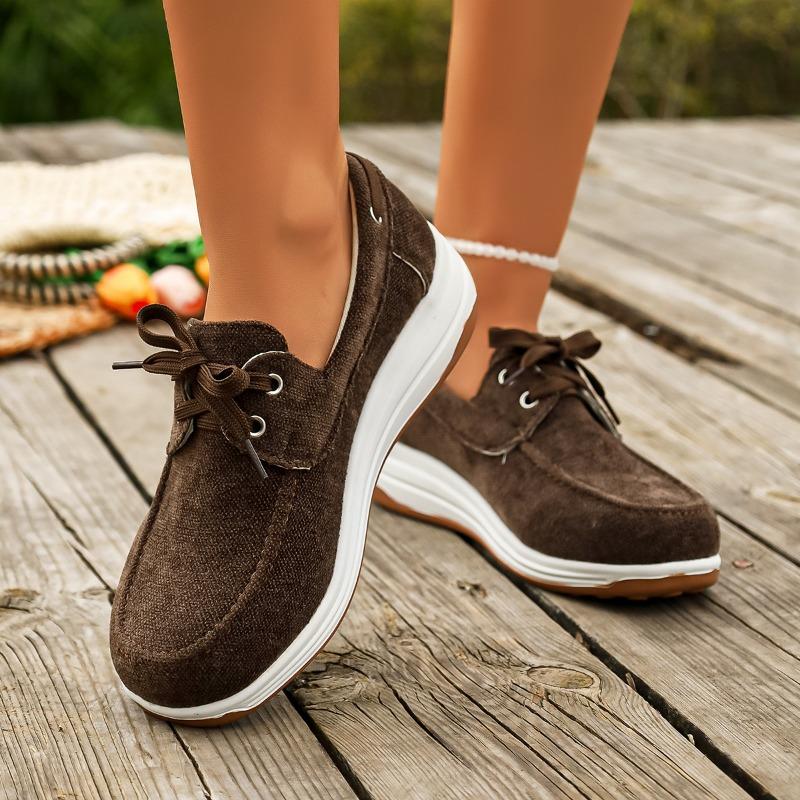 

Comfortable Sports Spring New Round Toe Entrainment Cloth Soft Sole Non-slip Flat Single Shoes 43 коричневий