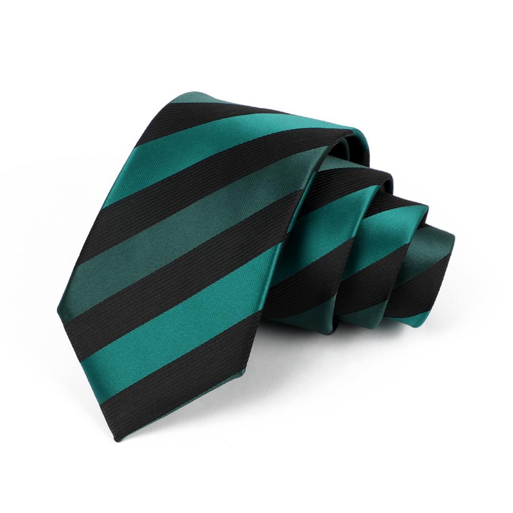 Corbata de Jacquard Rayada para Hombre, Atada a Mano, Poliéster, 8cm, Accesorio Formal de Negocios de Alta Gama