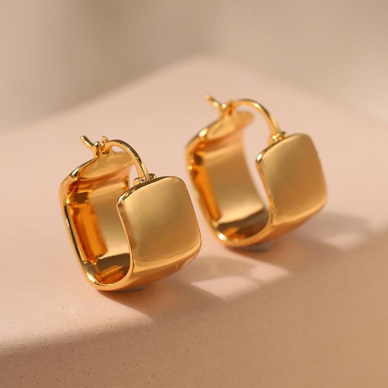 

Квадратные серьги-кольца для женщин, персонализированные золотые геометрические серьги, ювелирные изделия для пирсинга, свадебный подарок