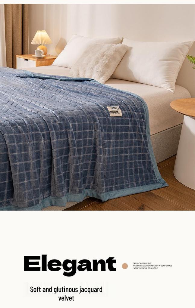 Thickened Jacquard Velvet Winter Bed Sheet & Blanket for Single Dorms 300g