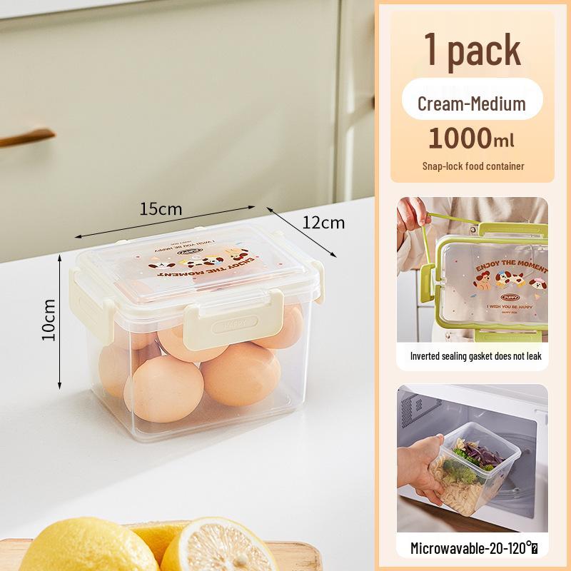 Compact Airtight Fresh-Keeping Box: Portable Refrigerator Storage, Freezable, Microwaveable, Egg Drainer, Fruit & Vegetable Organizer.