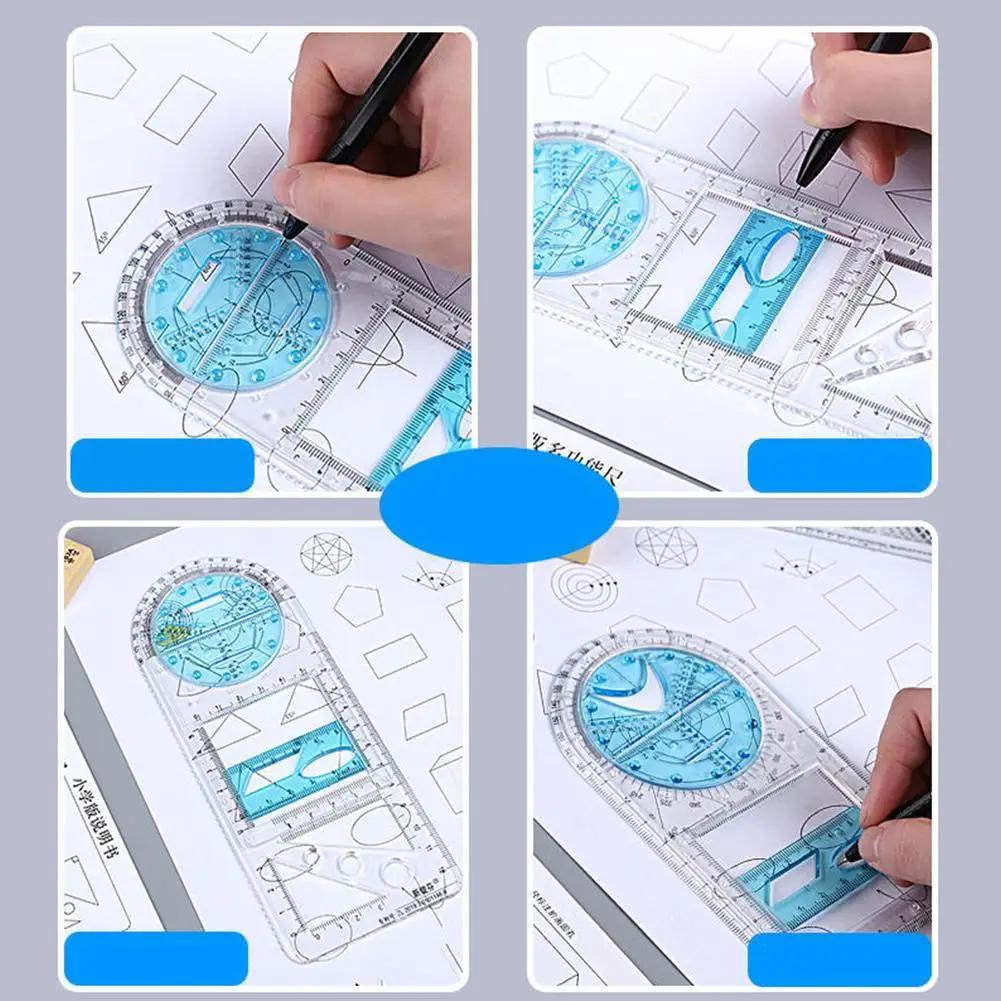 Rotatable Fast Drawing Template Ruler Art Design Construction Architect Stereo Geometry Ellipse Drafting Measuring Scale Ruler