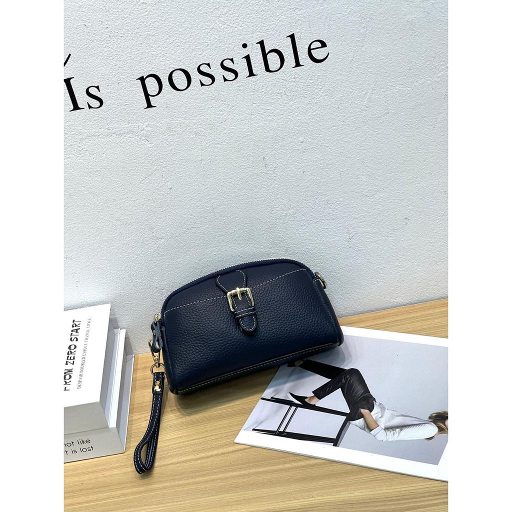 Cowhide Women's Bag Shoulder Crossbody Women's Bag Cute Fashion Shell Bag Mobile Phone Bag