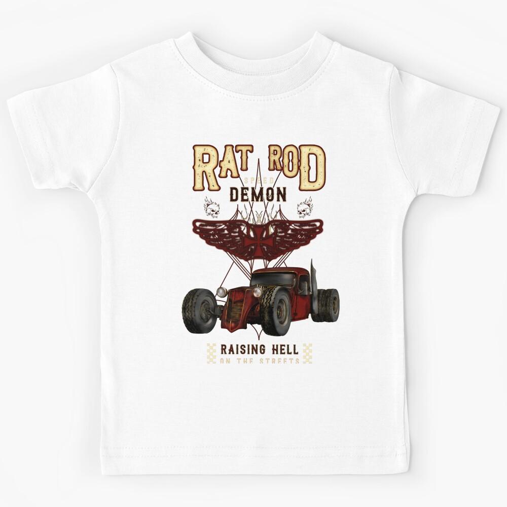 Vintage Car Muscle Rod Racing Hot Drag Kids T-Shirt 100