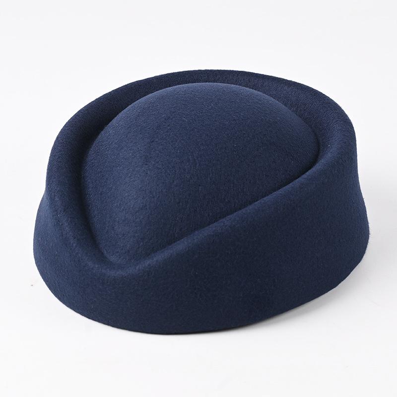 

Шерстяной берет, шляпа стюардессы, цилиндр, женская шляпа для выступлений, шляпа для этикета в отеле, модная лента, шляпа для сценических выступлений average size