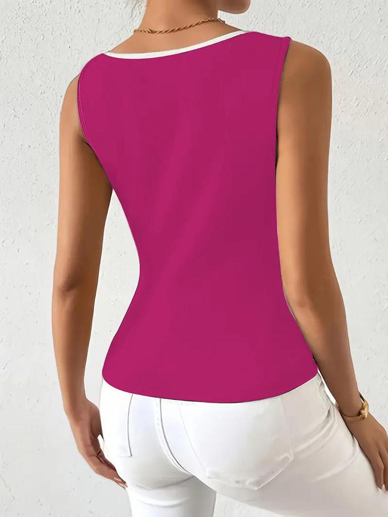 New Black & White V-Neck Fashion Camisole: Casual, All-Season Style