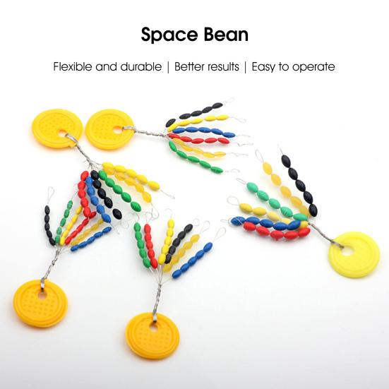 Rubber Space Beans Bobber Colorful Stable Oval Design Float Space Beans for Fishing