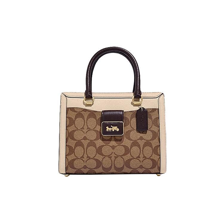 New COACH Grace With Cow Leather Shoulder Bag Crossbody Bag Handbag Regular Women's Khaki CC142-IMUPM