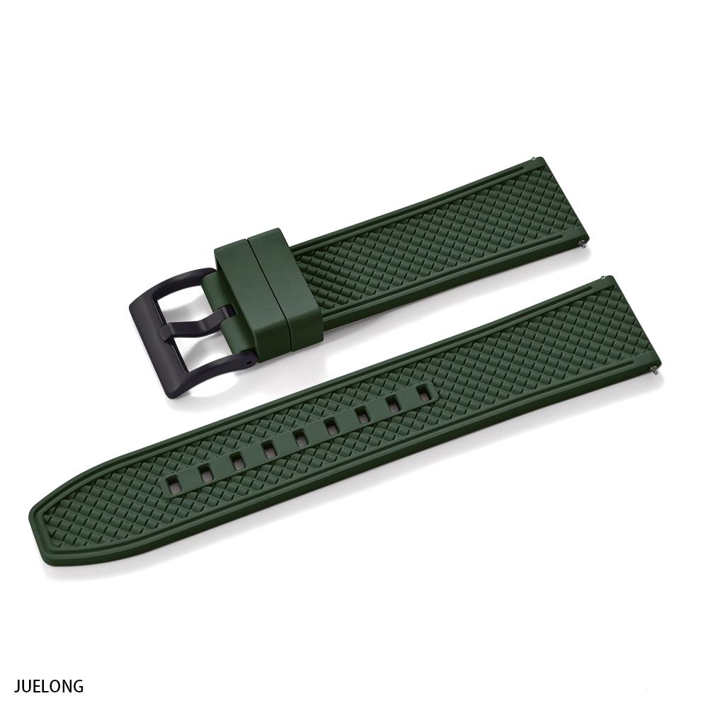 Professional Diving Watch Band FKM Rubber Strap 18mm 20mm 22mm 24mm Quick Release Bullet Shape for Dive Watch Waterproof Durabl