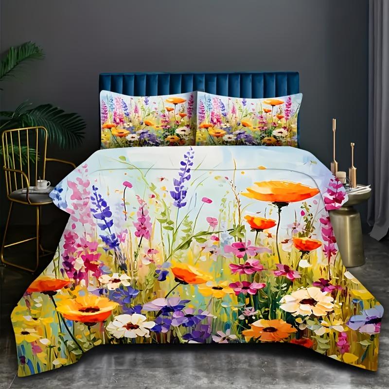 

Цветочный Постельный Комплект Растения Пододеяльник Комплект Чехол для Одеяла с Наволочкой для Декора Спальни Подарок на День Рождения Подарок на Хэллоуин Рождественский Подарок EU Single135x200cm
