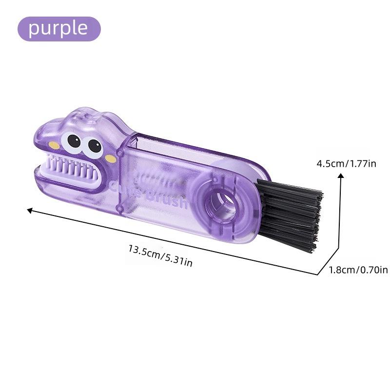 Three-in-one Cleaning Brush Shark Style Kitchen Portable Purple Green Yellow 1pcs