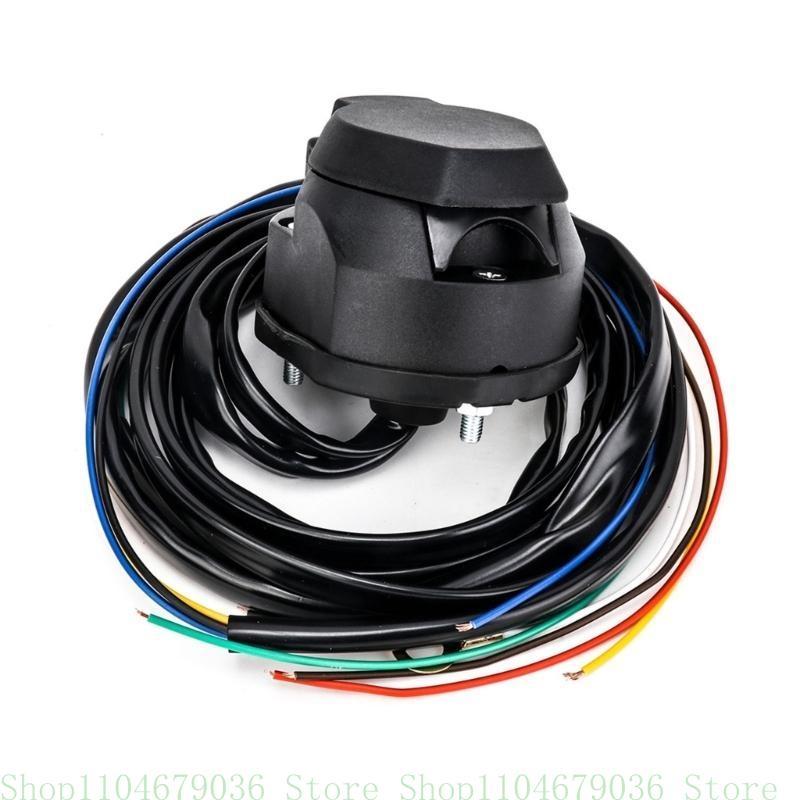 High Compatibility 7 Pin Trailer Socket Cable Flexible Spring Design for Smooth Connection in Various Weather Conditions
