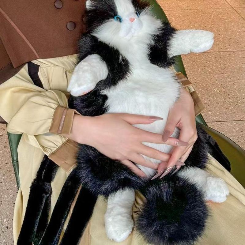 Simulated Cow Cat Backpack Cute Doll Plush Toys Girl Friend A Birthday Present Cartoon Unisex Bag School Travel Backpack