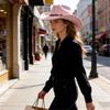 Windproof Cowboy Cap With Large Brims Breathable Western Cowboy Hat With Decorative Buckle Polyester Western Top Hat