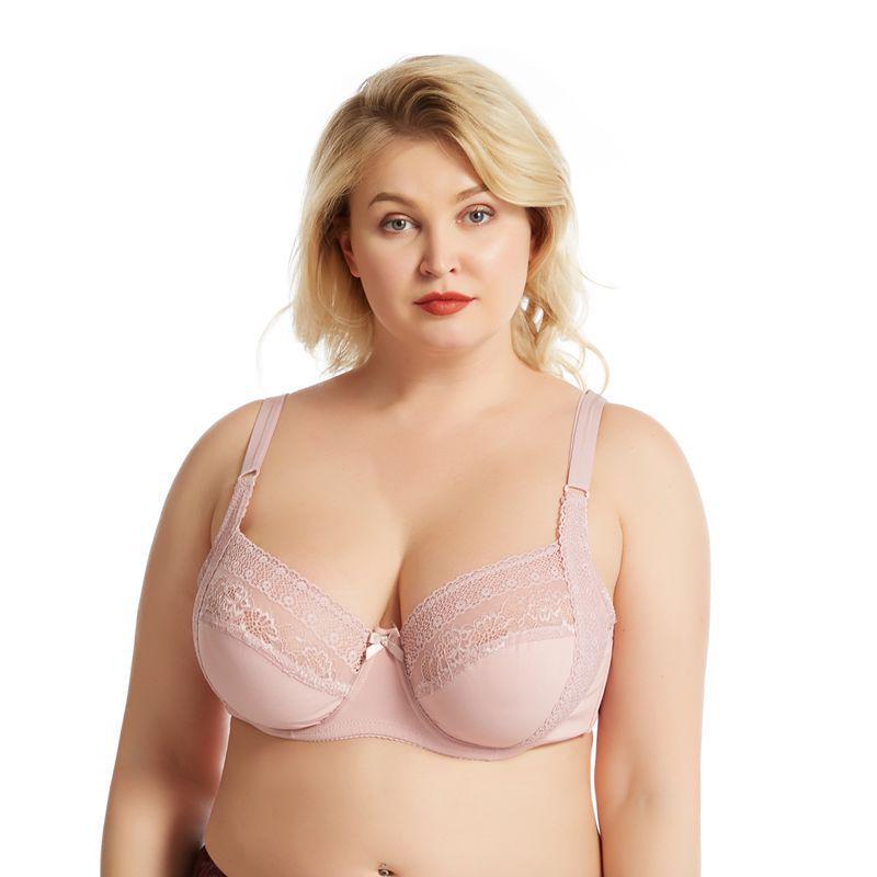 Women's Plus Size Lace Push-Up Bra with Underwire and Side Support