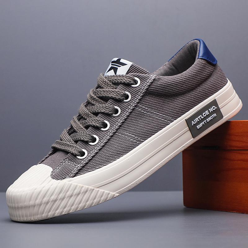

Fashion Man Shoe Flat Lightweight Summer Casual Shoes Men Canvas Low Price Sneakers Elegant Work Comfortable Leisure Footwear SS24852 44 серый