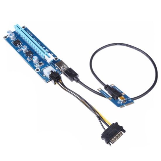 Mini PCI-E para PCI-E x16 Riser Placa Gráfica Externa + Cabo USB 60 para Laptop