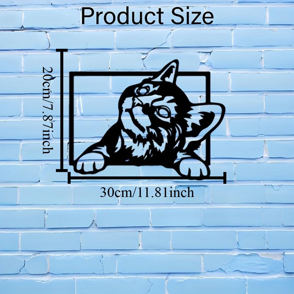 Cat Metal Wall Decor Black Kitten Silhouette Art Kids Room Living Room Home Decor