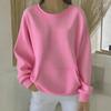 Women's Loose Comfortable Casual And Fashionable Round Neck Solid Color Long Sleeved Sweatshirt