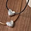 Kim Ji-soo Inspired Heart Necklace: Korean Style Peach Pendant Clavicle Chain for Women