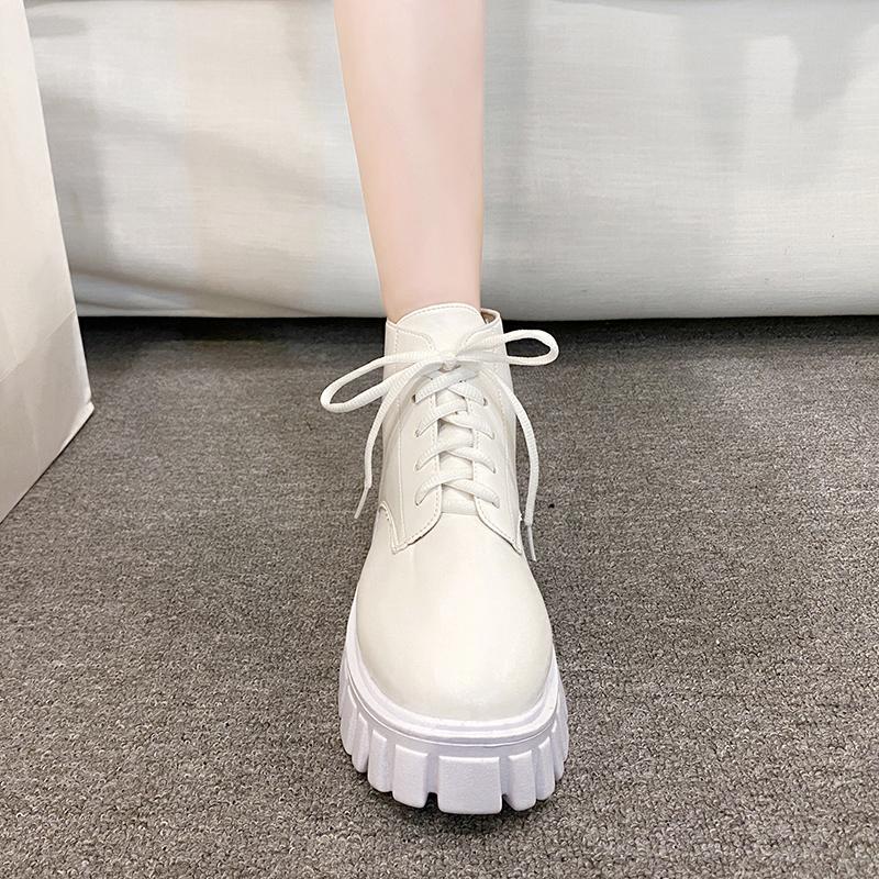 Fashion 2025 NEW Women's Boots Autumn/winter New Version Fashion Thick Soled Lace Up Height Increasing Platform Women's Boots