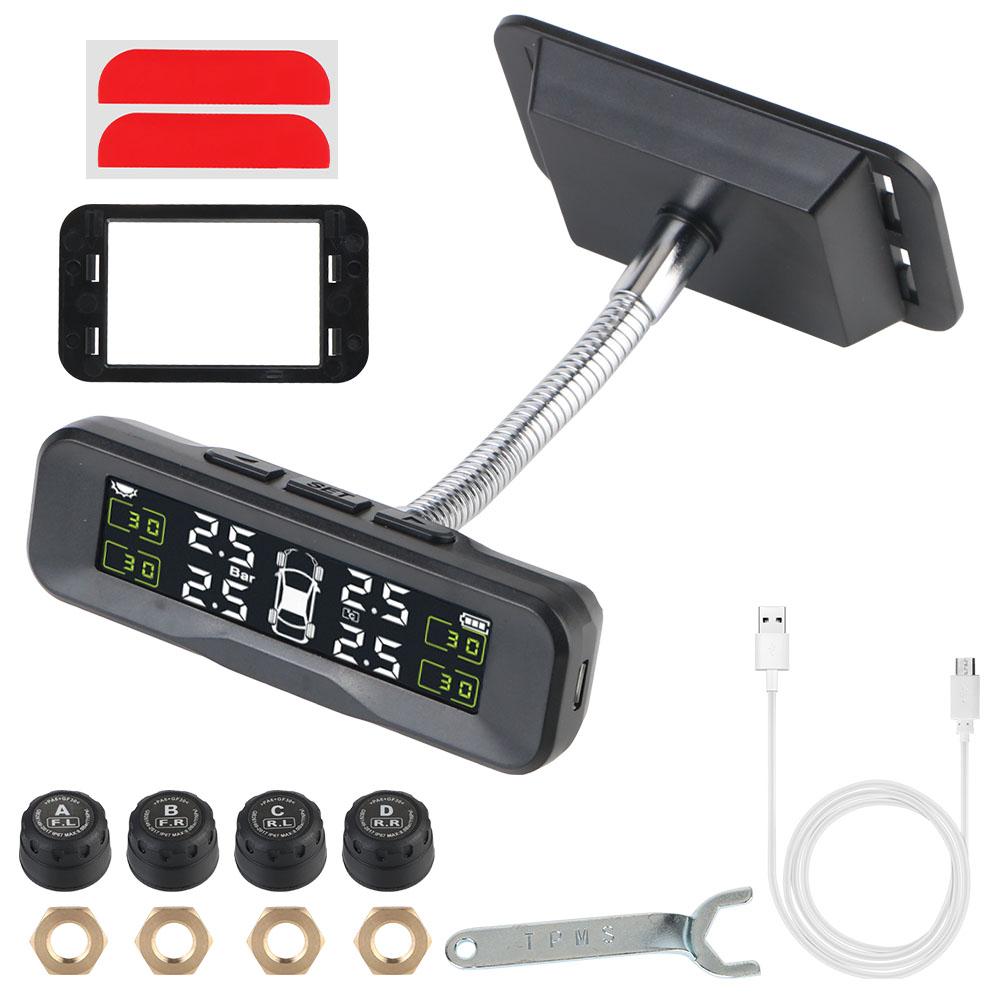 

Универсальный внешний/внутренний датчик TPMS на солнечной батарее, система контроля давления в шинах автомобиля, высокая точность, регулируемый угол
