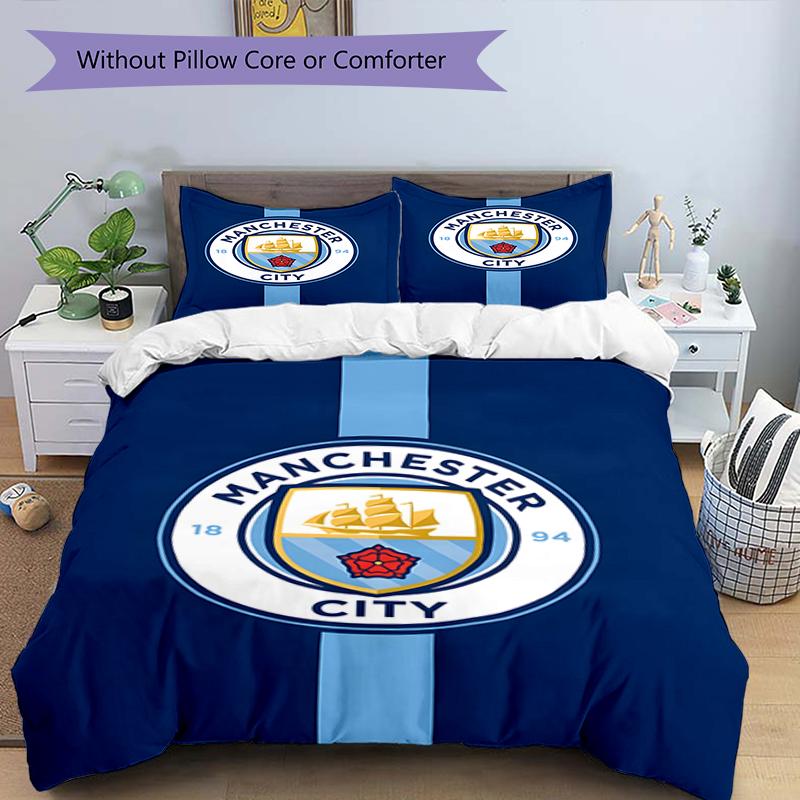 3pcs Football Team (32) Design Cover Set - HD Printed Bedding with 1 Cover and 2 Pillowcases - Perfect for Home and Dorm Decor