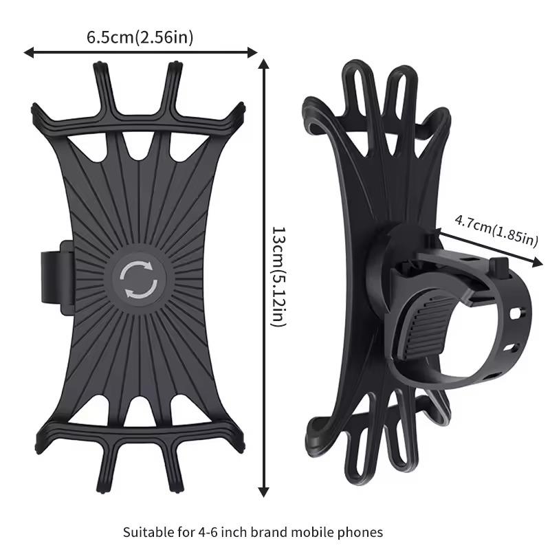 360 Rotatable Bicycle Phone Holder Silicone Motorcycle Stand Bracket GPS Support Universal Bicycle Mobile for 4.0-6.0 Inch Phone