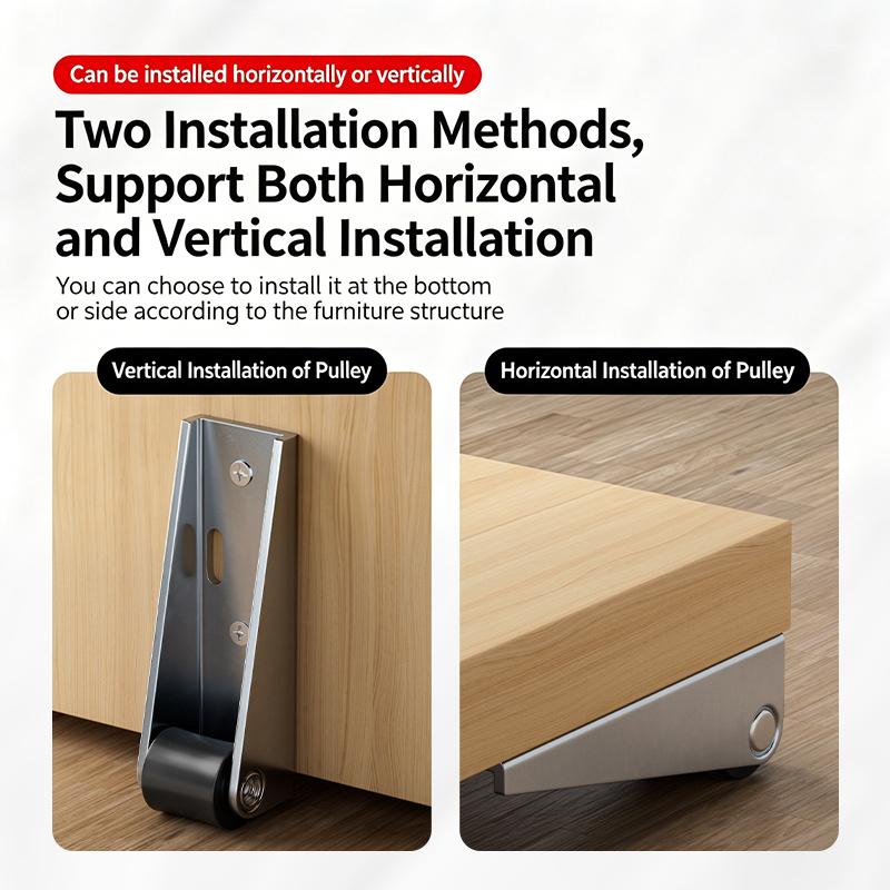 Furniture Side Mounted Directional Roller Door Support Moving Wheel Multi-function Stainless Steel Pulley Gate Casters