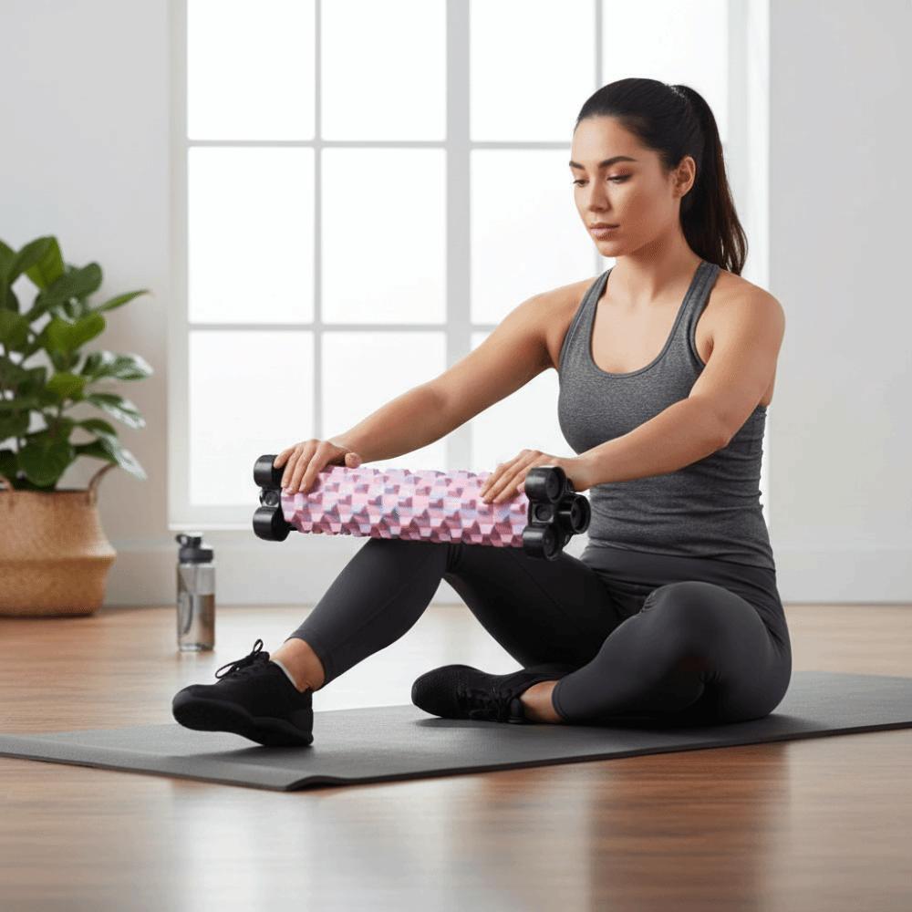 Solid Foam Body Foam Roller Removable Bracket Foam Roller Massage Stick  Pilates Fitness