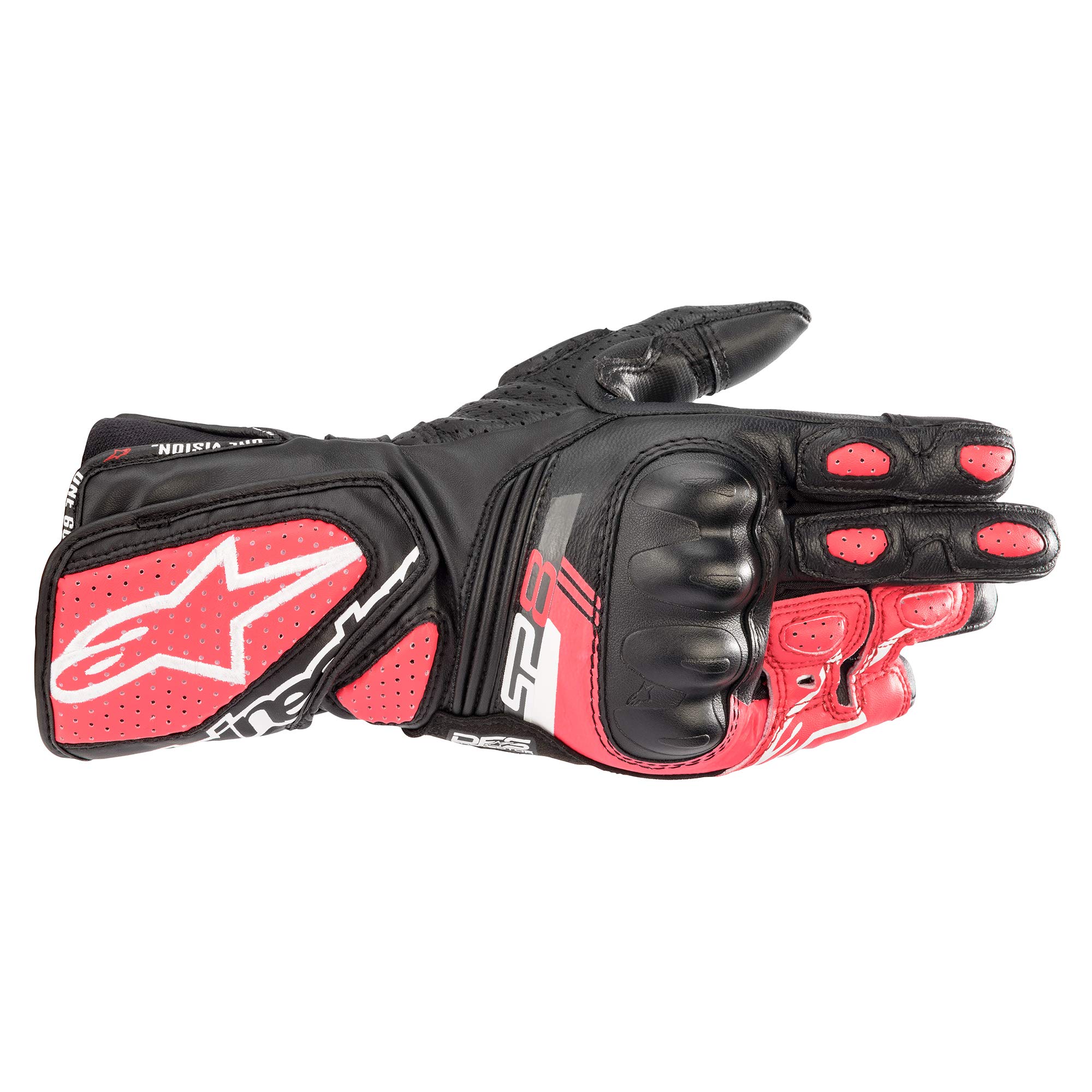

Alpinestars Stella V3 Leather and Diva Pink 3518321 SP-8 Gloves, Black, White, (Size L),