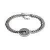 Double Chain Braided Coin Bracelet Men Bracelet Silver Black EGS3094040